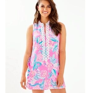Lilly Pulitzer Pink and Blue Floral Romper. Preowned. Reposhed